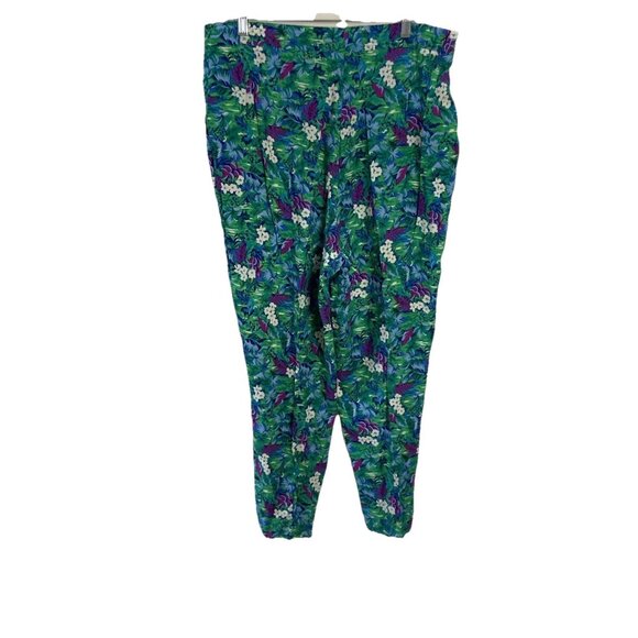 Vintage 80s Tropical Pantsuit Womens Ladies Sz 12 Office Blazer Jacket & Pants - Picture 11 of 16